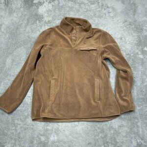 32 Degrees Heat Mens Fleece Pullover Jacket M Brown Polyester Blend a1589